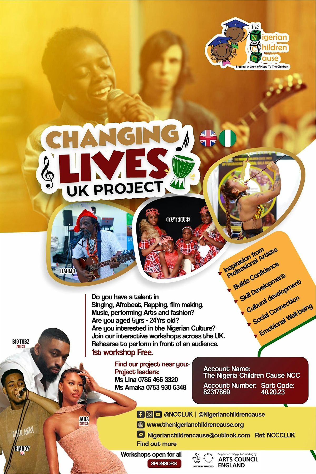 'Changing Lives UK Project'. Youth workshops to inspire and empower!