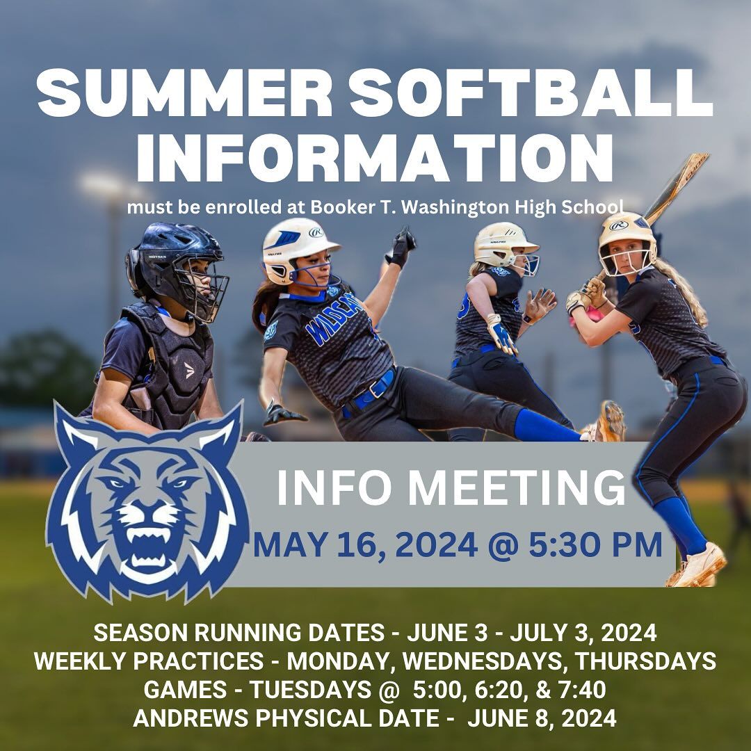 Summer Softball @ Booker T. Information (all students)