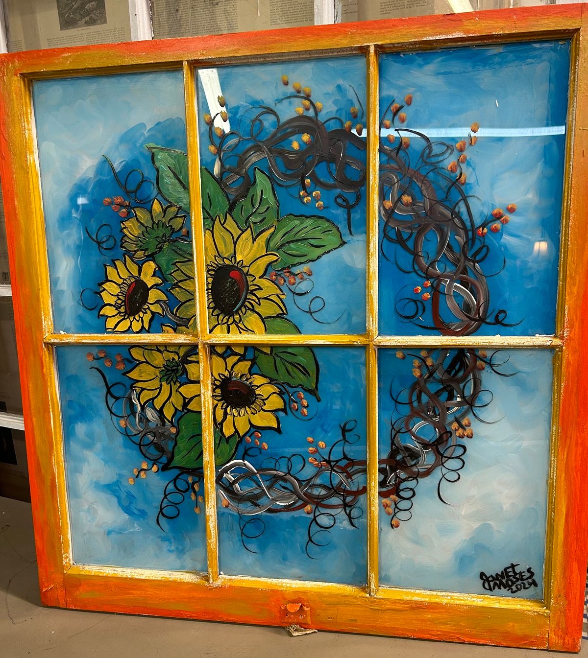 Sunflower Window Painting Class 