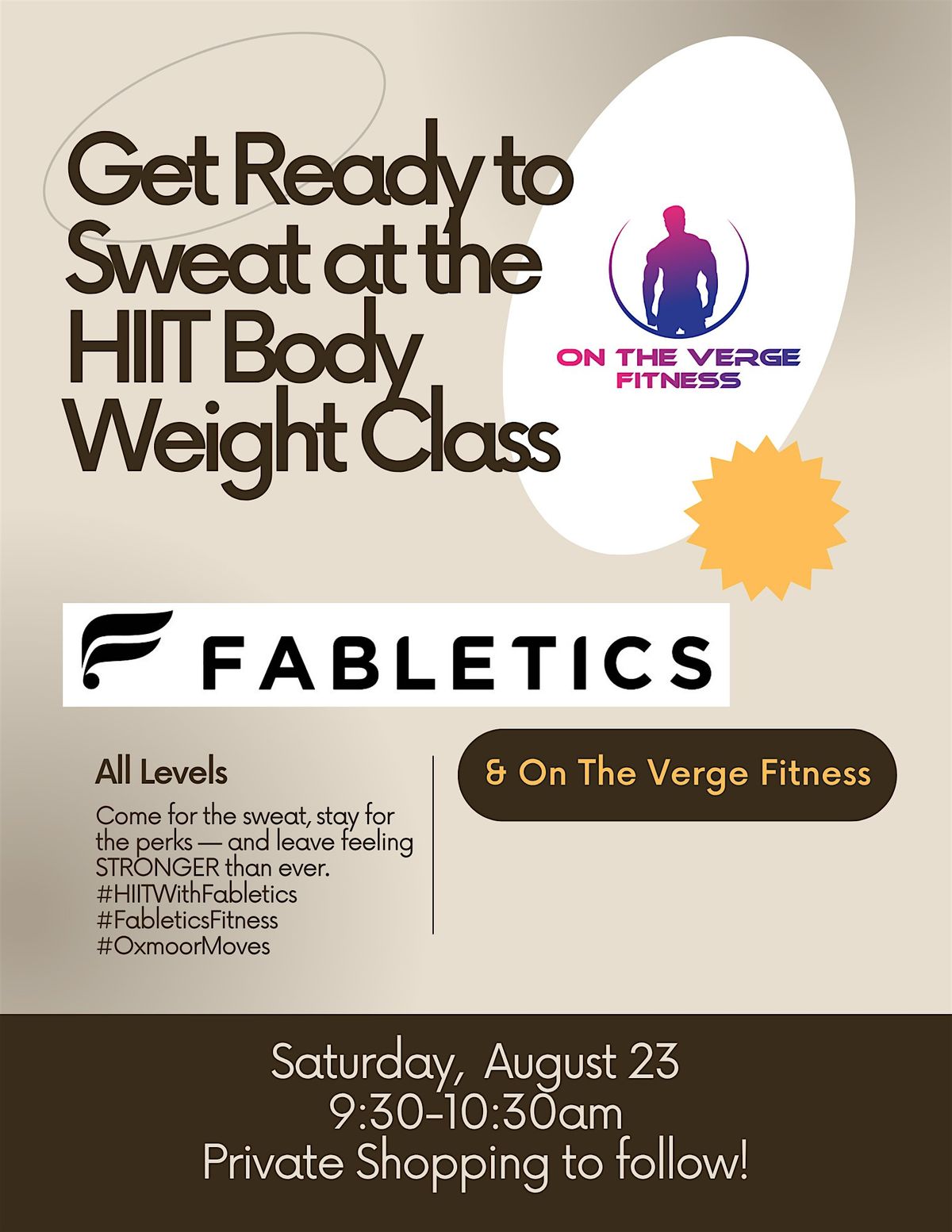 On The Verge Fitness Training at Fabletics Oxmoor Center