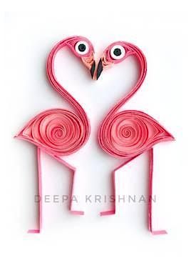 Virtual: Flamingo Tango - Paper Quilling