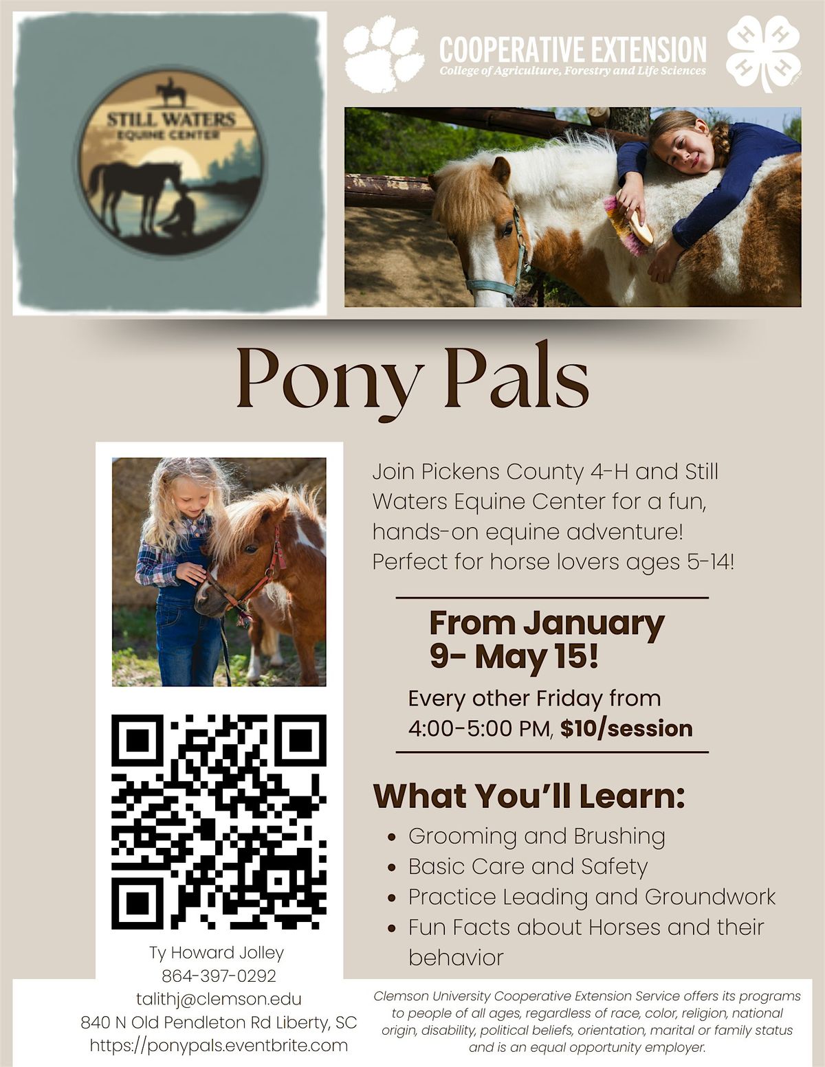 Pickens County 4-H Pony Pals Spring 2026