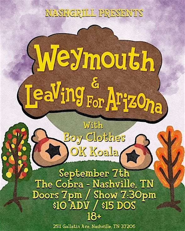 Venue: Weymouth | Leaving for Arizona | Boy Clothes | OK Koala