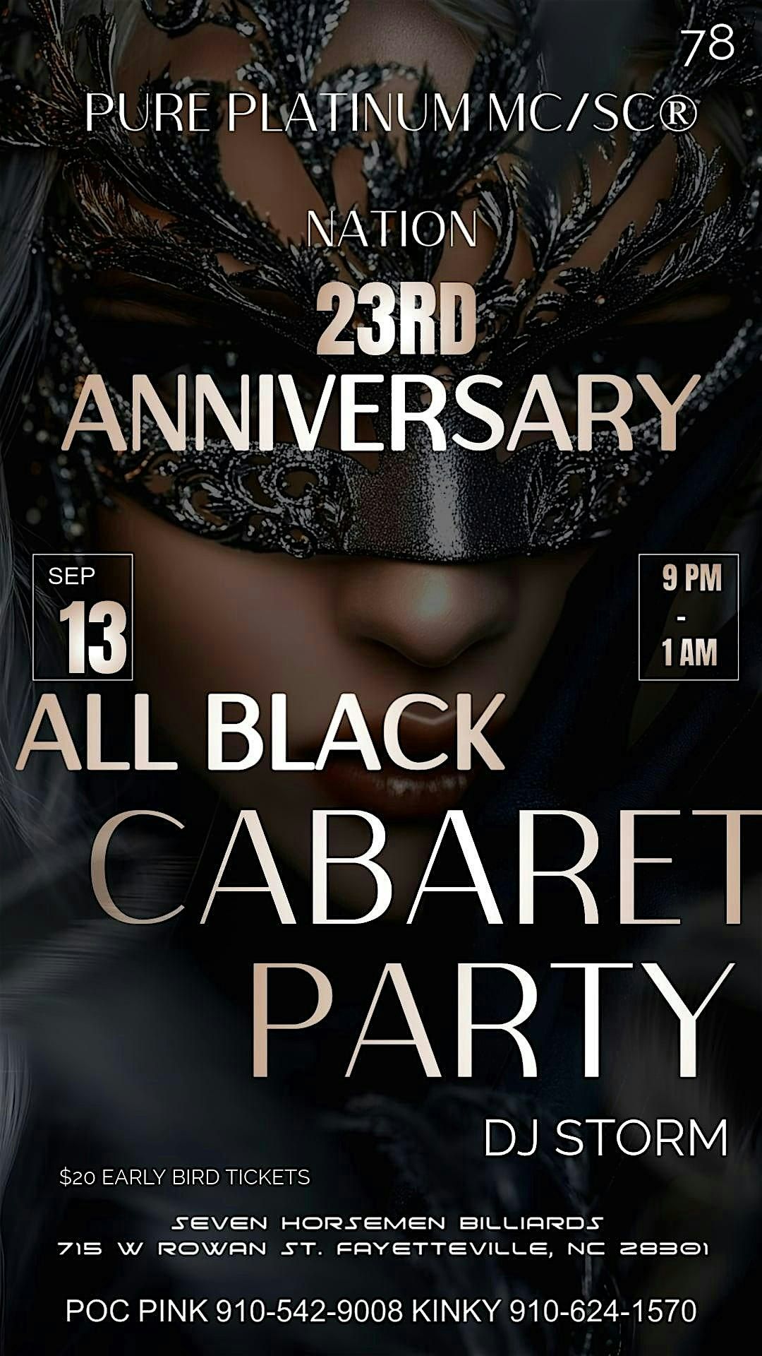 Pure Platinum 23rd Anniversary ` All Black Cabaret Party