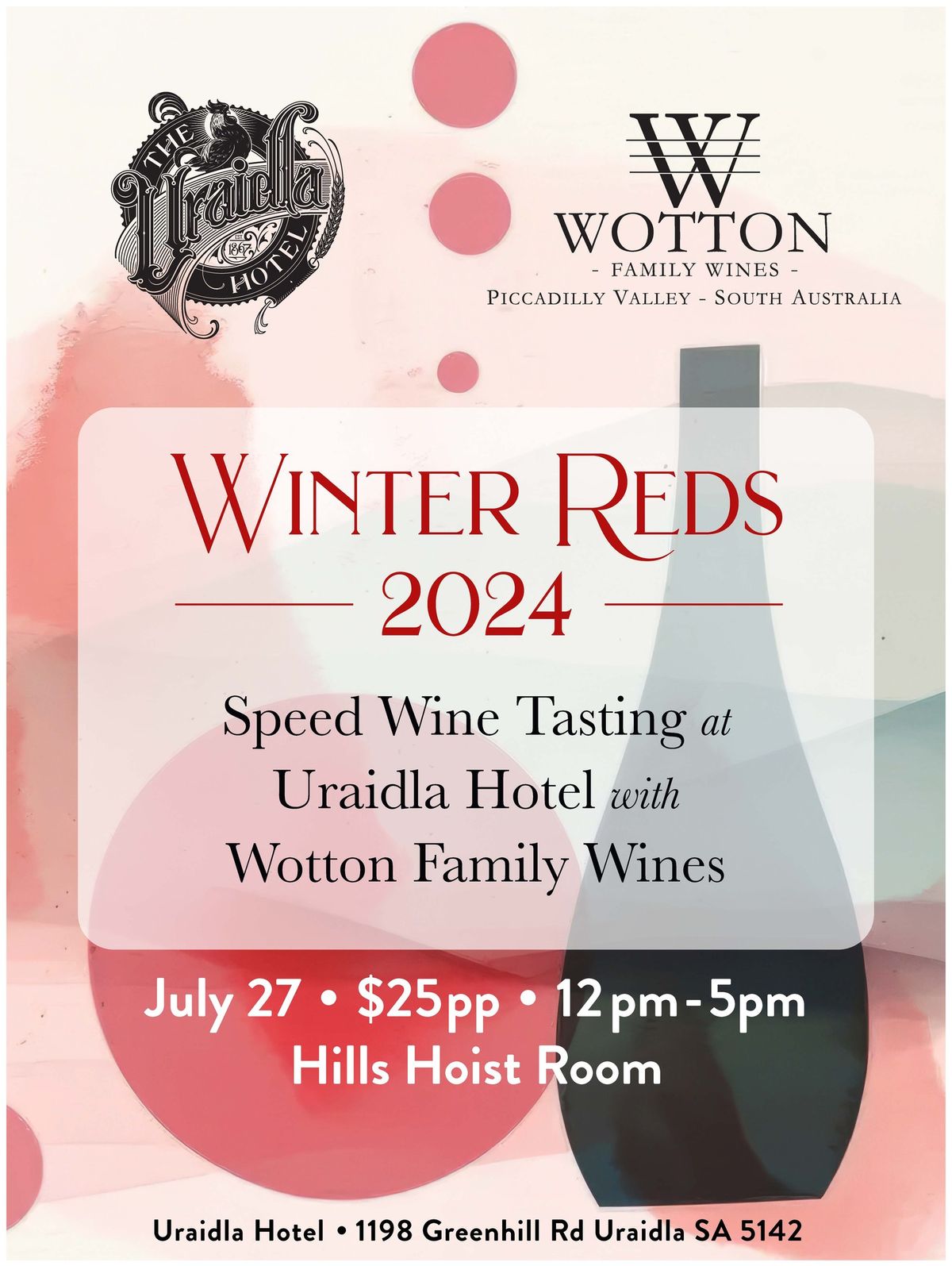 Winter Reds Speed Tasting Wotton Wines \/\/ Uraidla Hotel