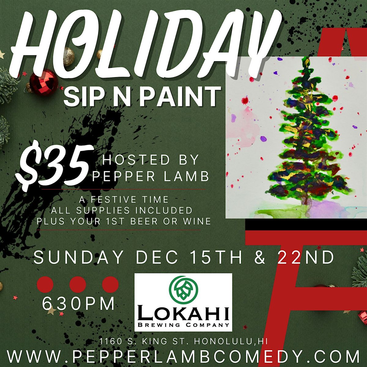 Comedy & Canvases - Sip N' Paint Party - Dec 22nd