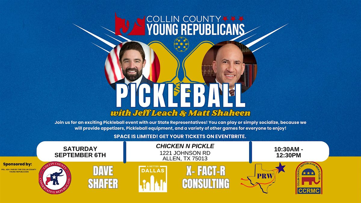 Pickleball with State Reps Jeff Leach & Matt Shaheen