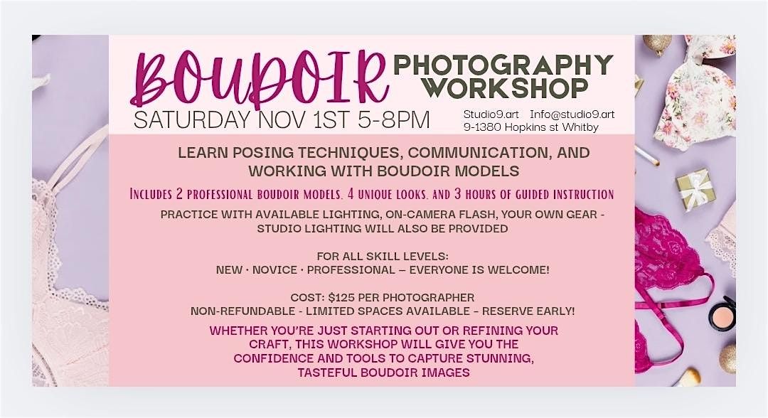 Boudoir Photography Workshop All Skill Levels