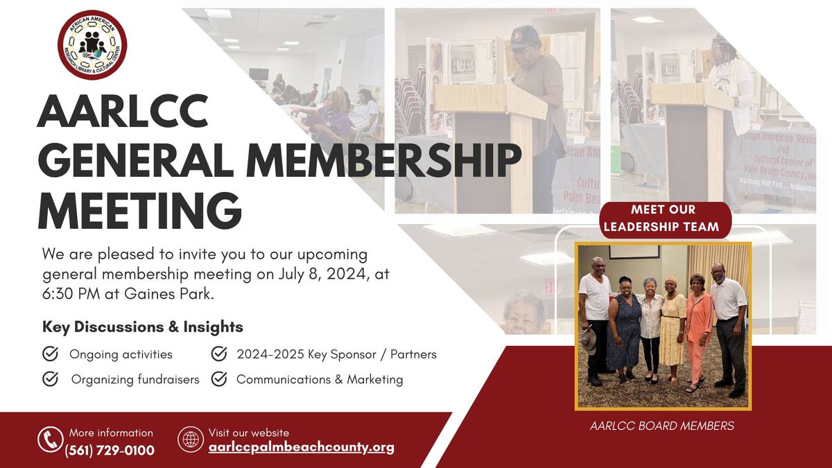 AARLCC General Membership Meeting