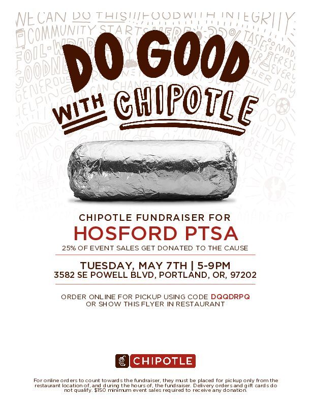 Chipotle Dine out for Hosford! 