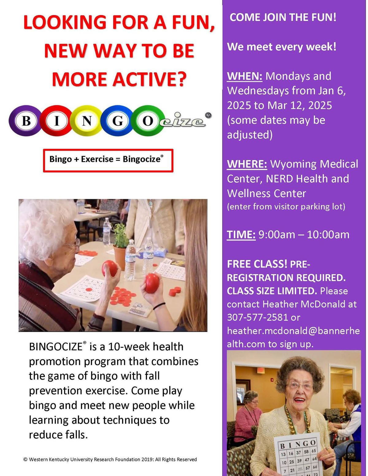 Bingocize Fall Prevention Exercise Program