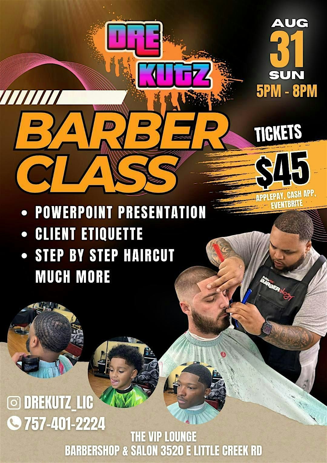 DRE KUTZ LLC INTRO TO BARBER CLASS