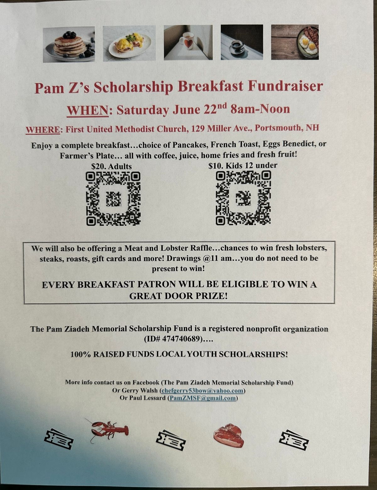 Pam Ziadeh Memorial Scholarship Breakfast Fundraiser