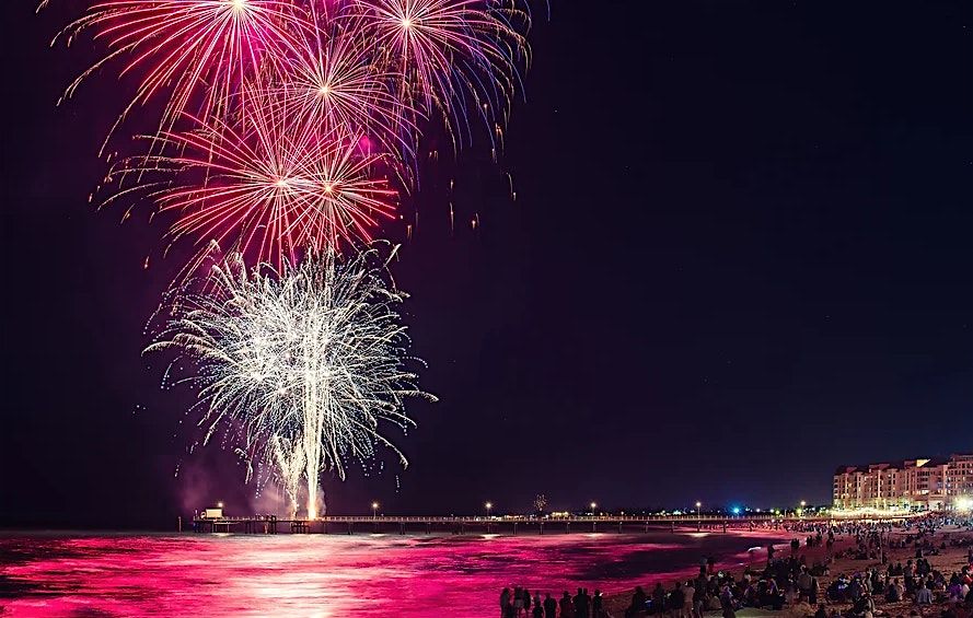 New Year's Eve Beach Bonfire and Fireworks