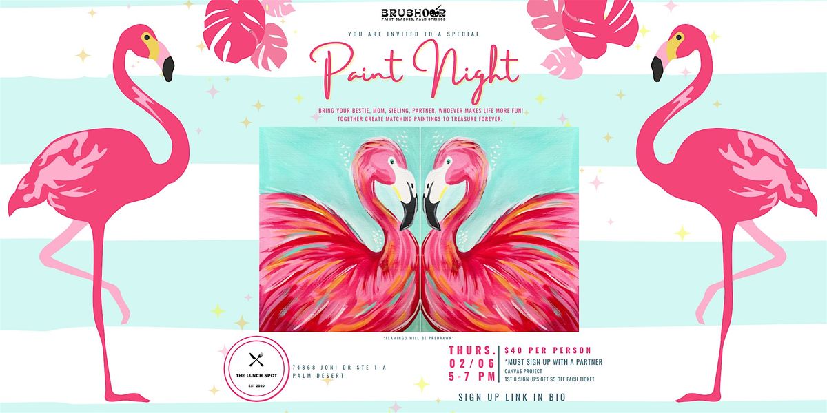 Matching Flamingos Paint Night!