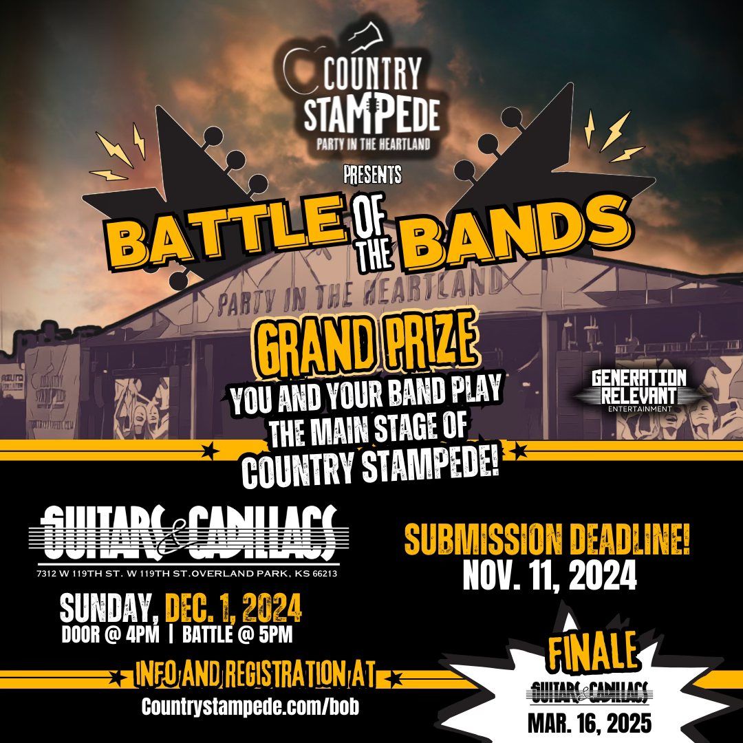 Country Stampede - Battle of the Bands - Qualifier #1 - December 1, 2024 @ Guitars & Cadillacs KC