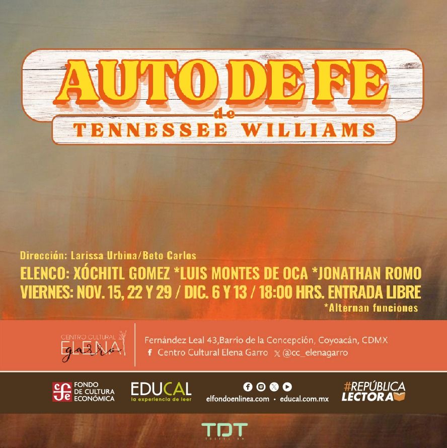 Puesta en escena "Auto de fe" de Tennessee Williams.