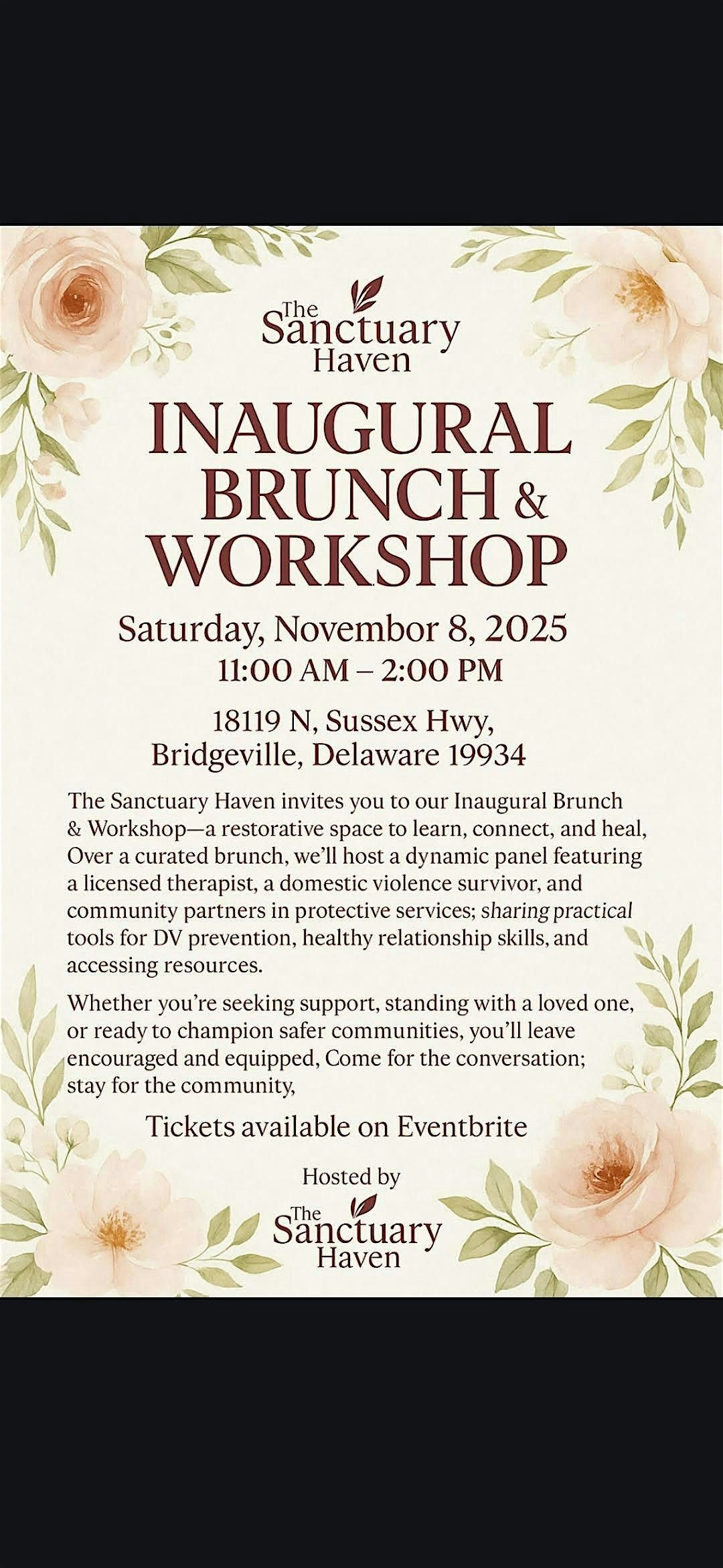 The sanctuary Haven's Inaugural brunch & workshop