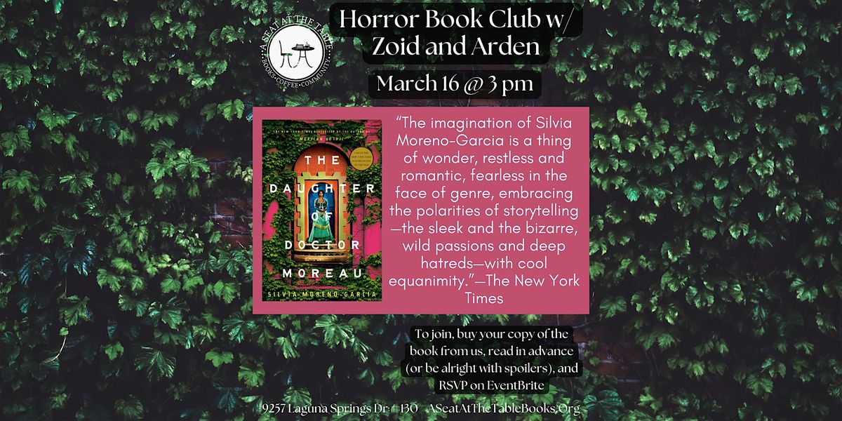 Horror Book Club w\/ Zoid and Arden: The Daughter of Doctor Moreau