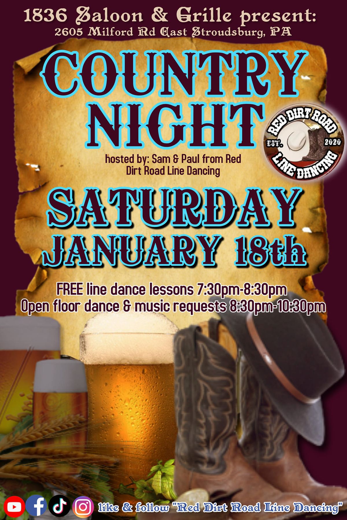 Country Night @ 1836 Saloon & Grille