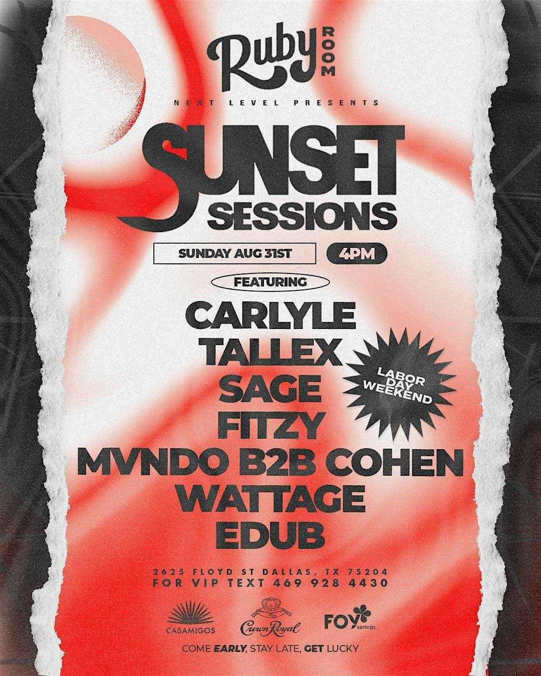 Sunset Sessions 8\/31 (Labor Day Sunday)