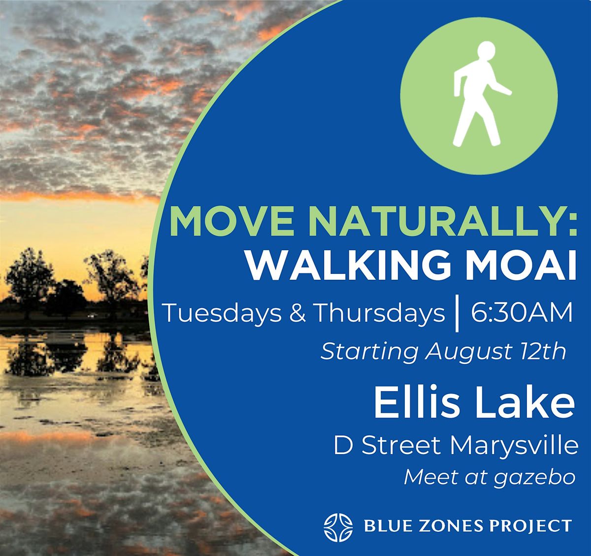 Ellis Lake Walking Moai with Blue Zones Project Yuba Sutter