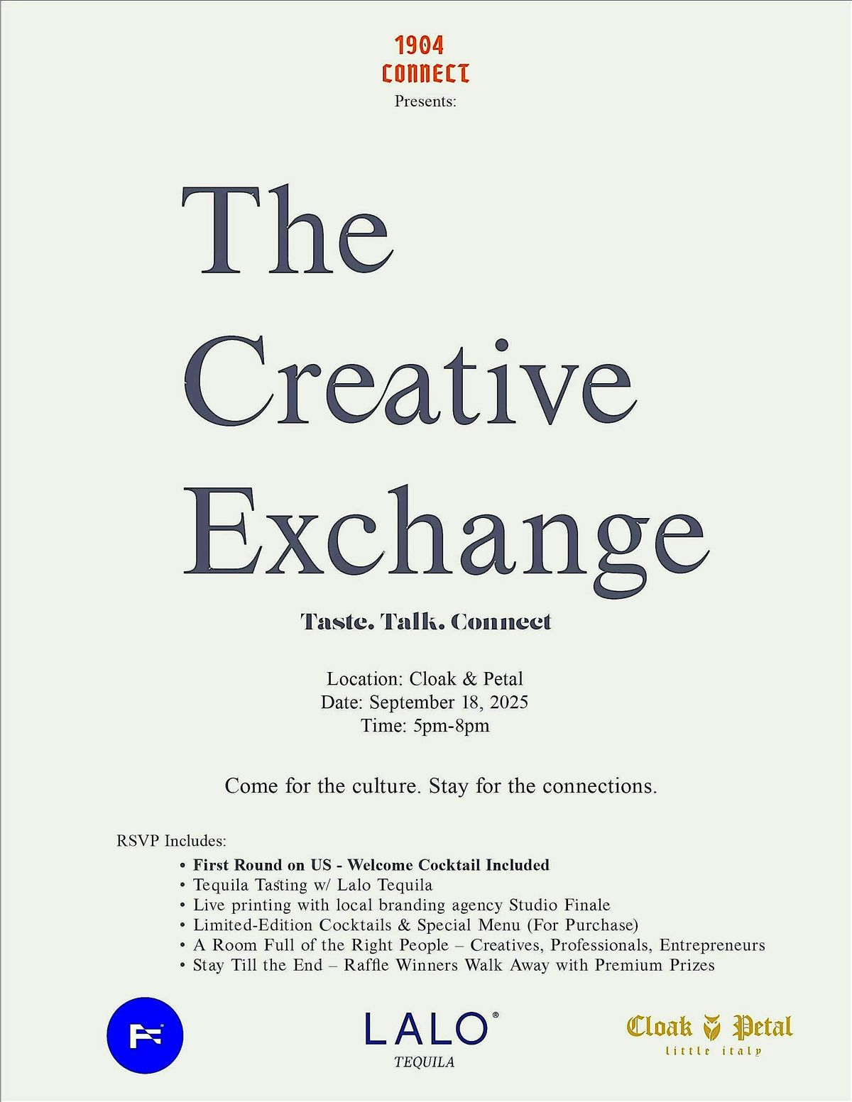 THE CREATIVE EXCHANGE: TASTE. TALK. CONNECT.