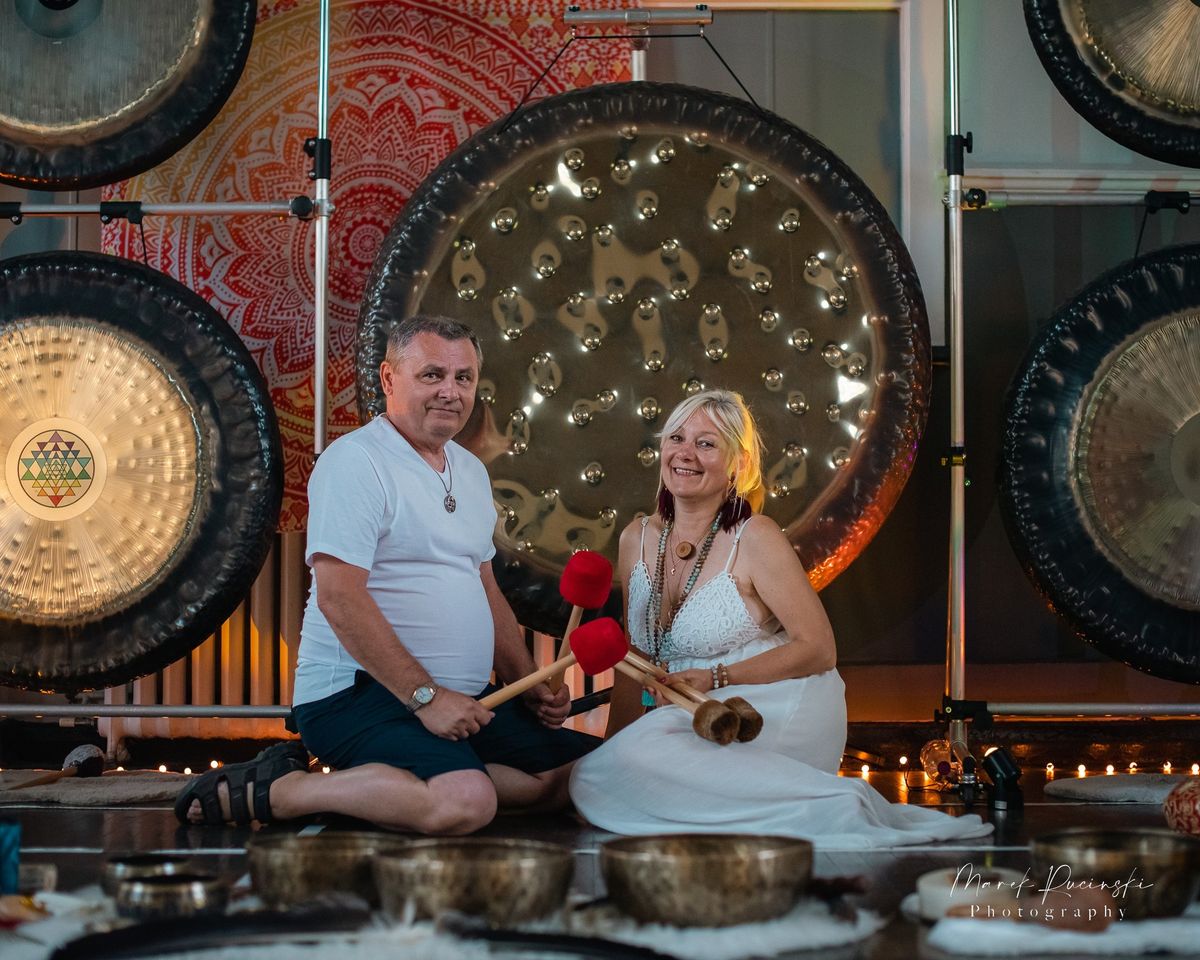 AWAKENING GONG BATH with 13 Gongs, 42" Shamanic Drum ~ Double Session