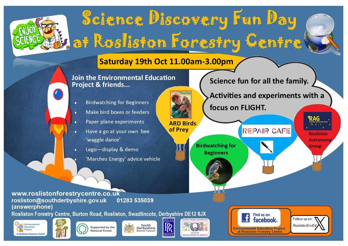 Science Discovery Fun Day and Repair Cafe at Rosliston Forestry Centre