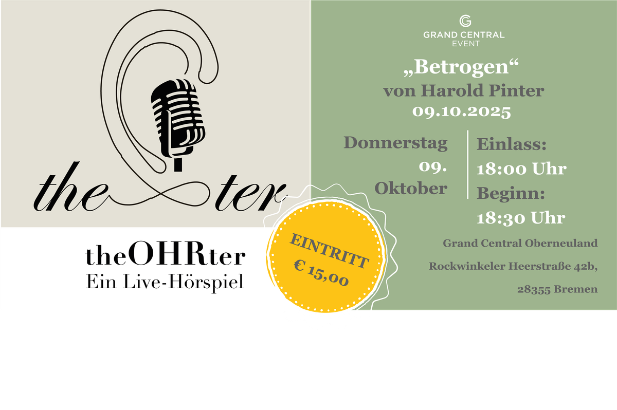 theOHRter "Betrogen" von Harold Pinter am 09.10.2025