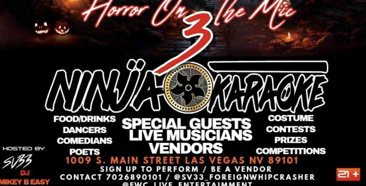 HORROR ON THE MIC 3  \/ ALL GENRES \/ HIP HOP \/ ROCK \/ POET \/ COMEDY \/ PAINT