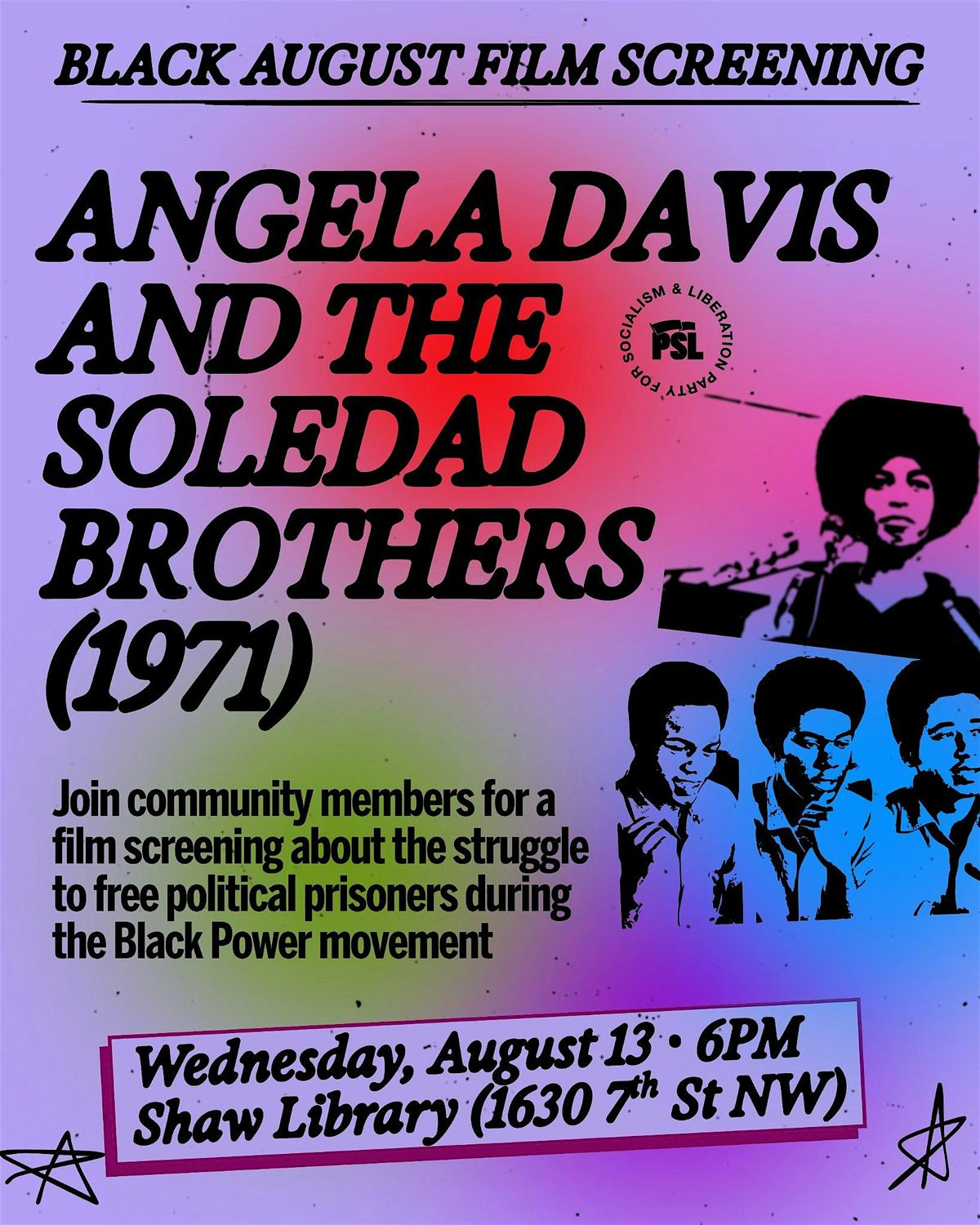 Black August Film Screening: Angela Davis and the Soledad Brothers