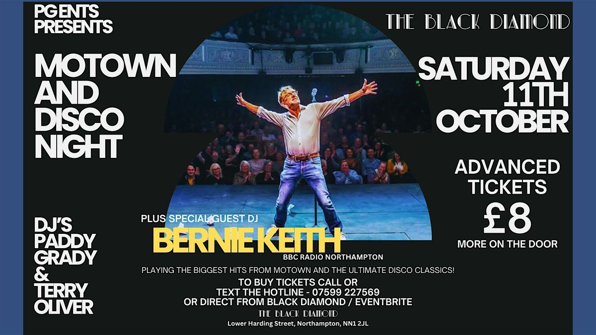 Motown & Disco Night With Guest DJ Bernie Keith