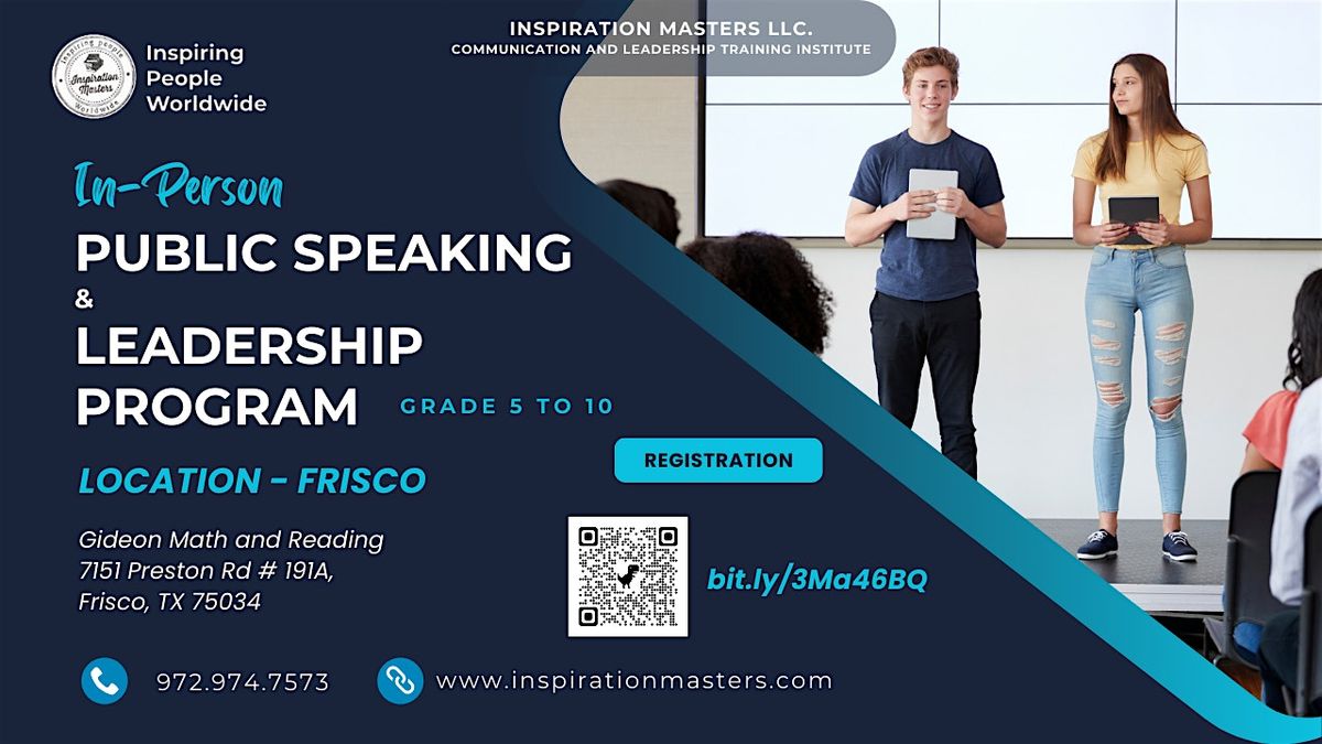 Public Speaking and Leadership Programs in Frisco for Grades 5 to 12