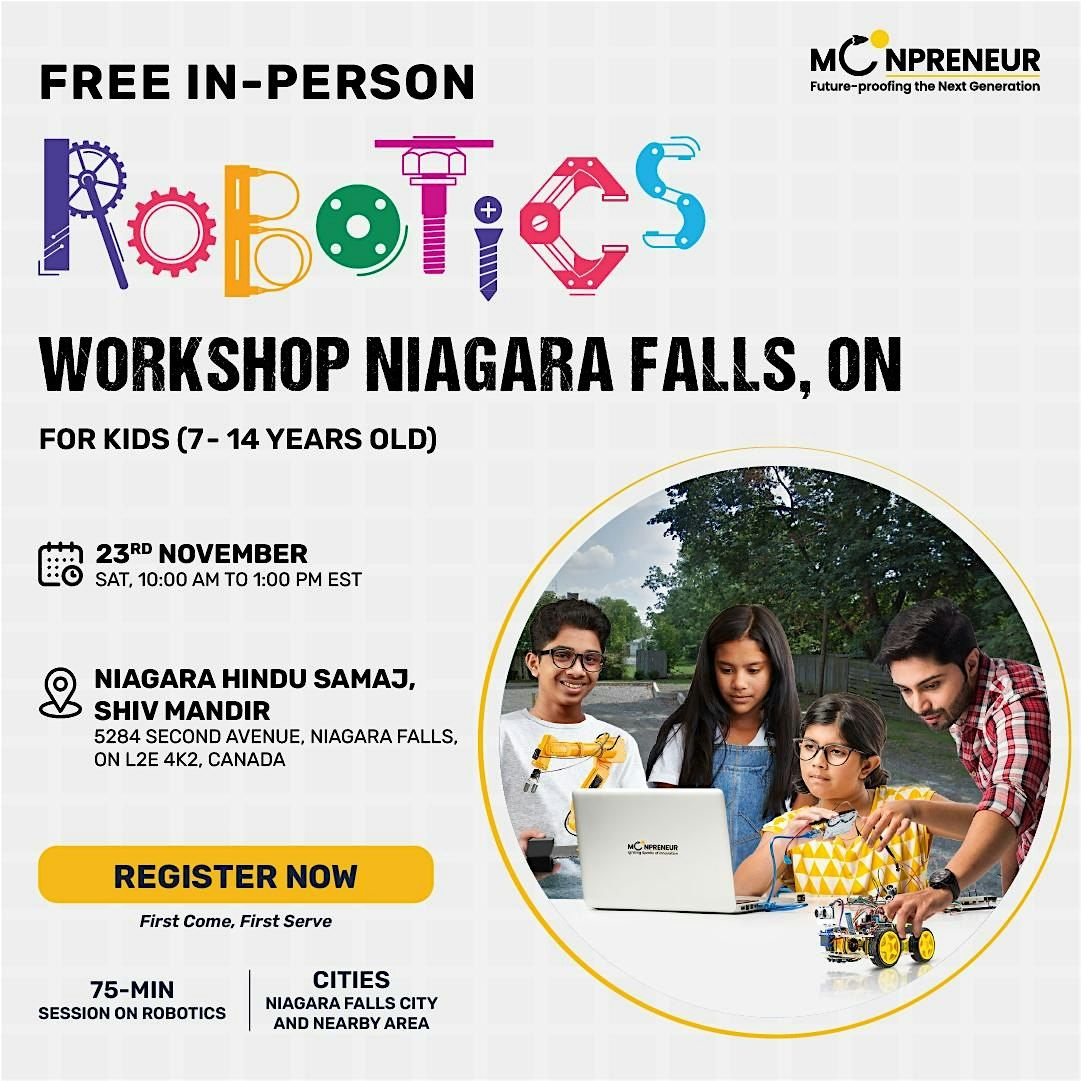 Free Robotics Workshop For Kids at  Niagara Falls, ON (7-14Yrs)