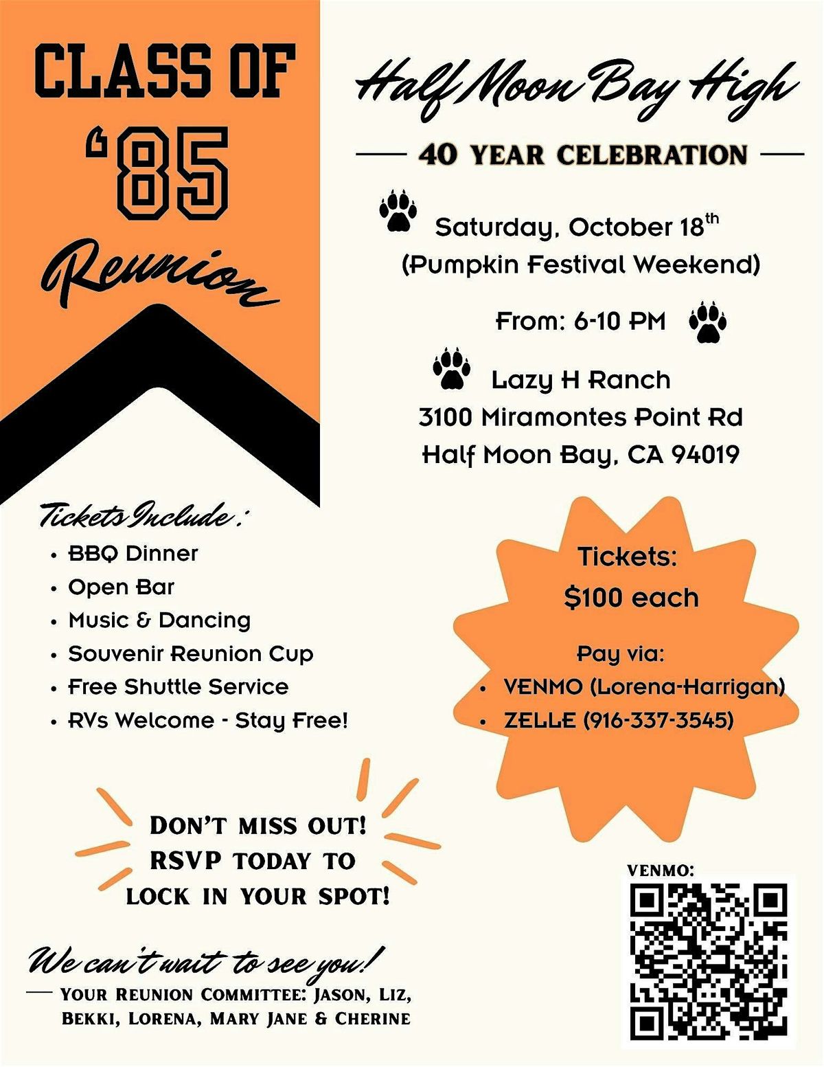 Half Moon Bay High Class of '85 Reunion - 40 Year Celebration