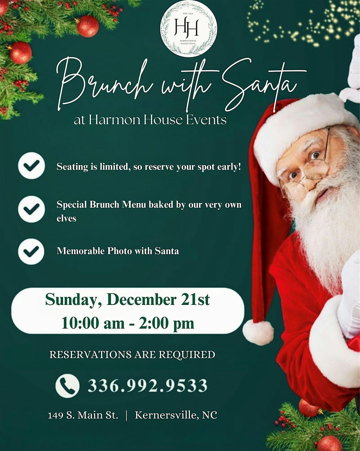 Brunch with Santa at Harmon House Events