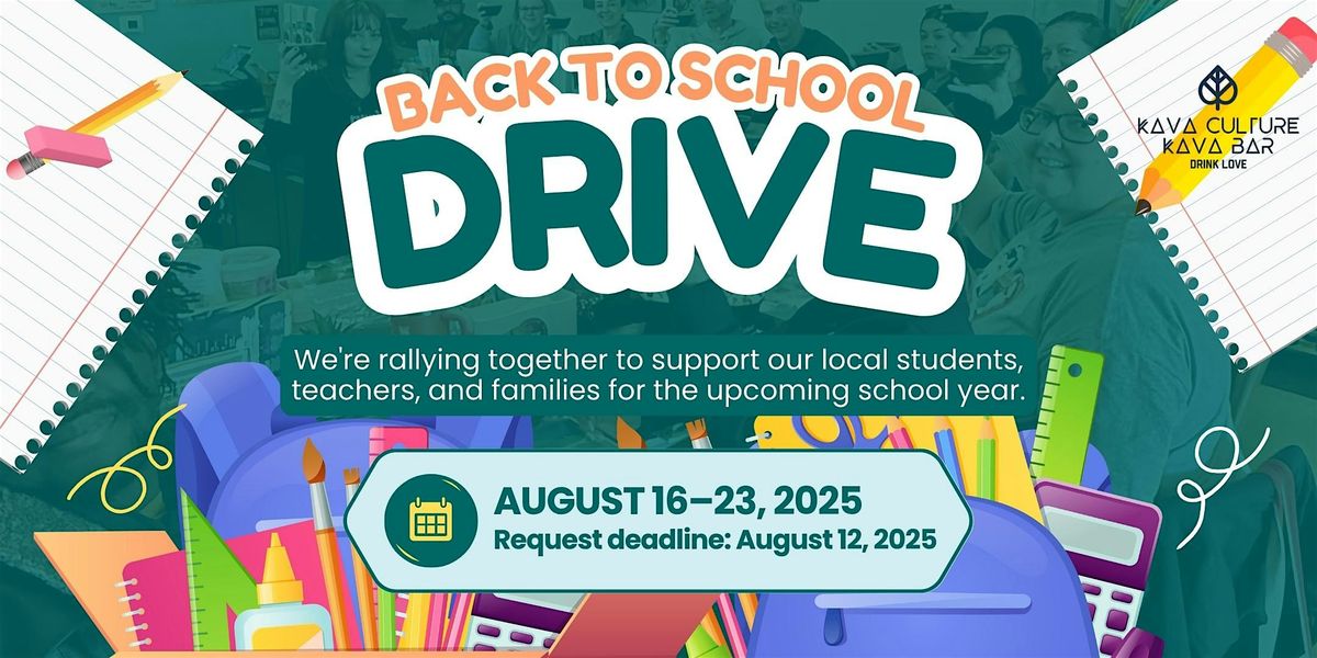 Back to School Donation Drive at Kava Culture North Fort Worth