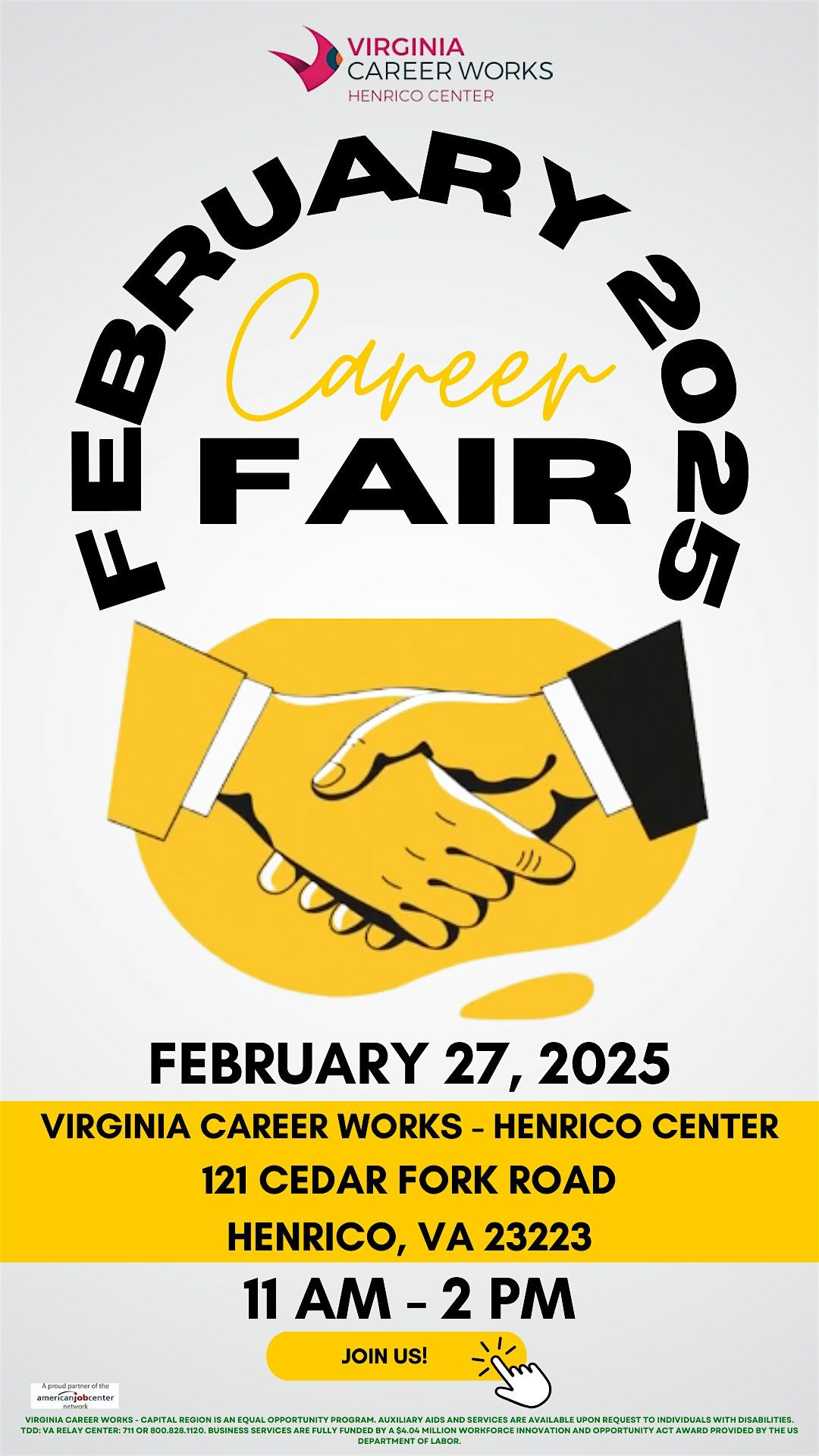 Virginia Career Works - Henrico Center's February 2025 Career Fair