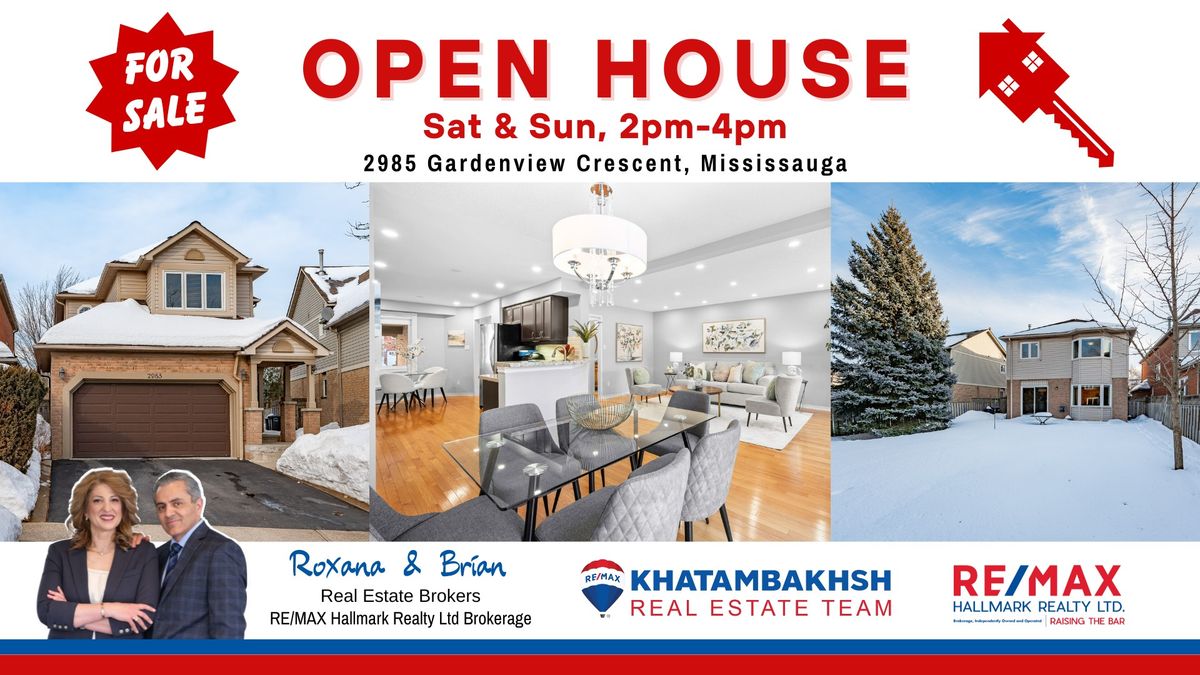 OPEN HOUSE: 2985 Gardenview Crescent, Mississauga