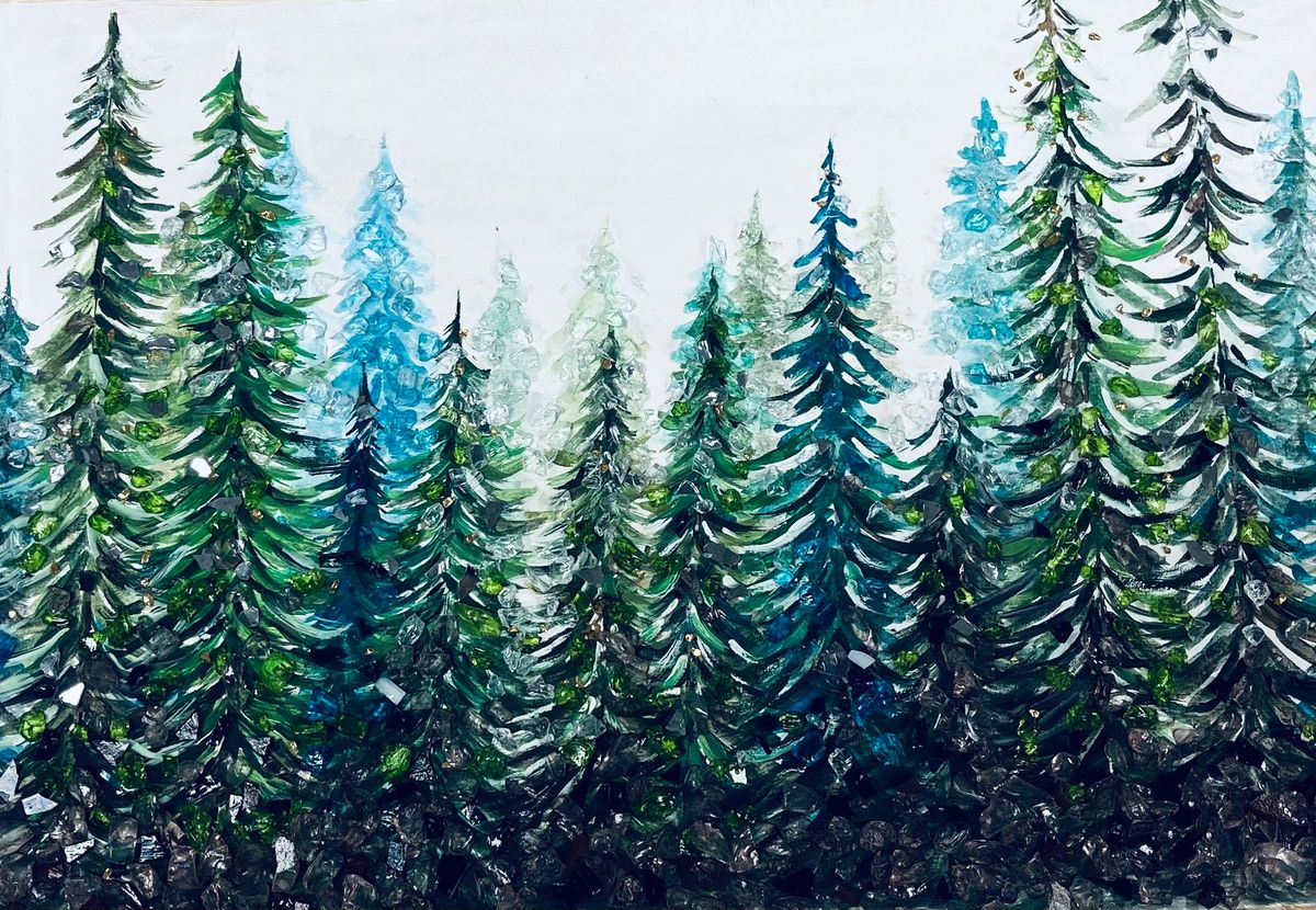 Glistening Winter Forest Mixed Media Resin\/Glass\/Painting Workshop