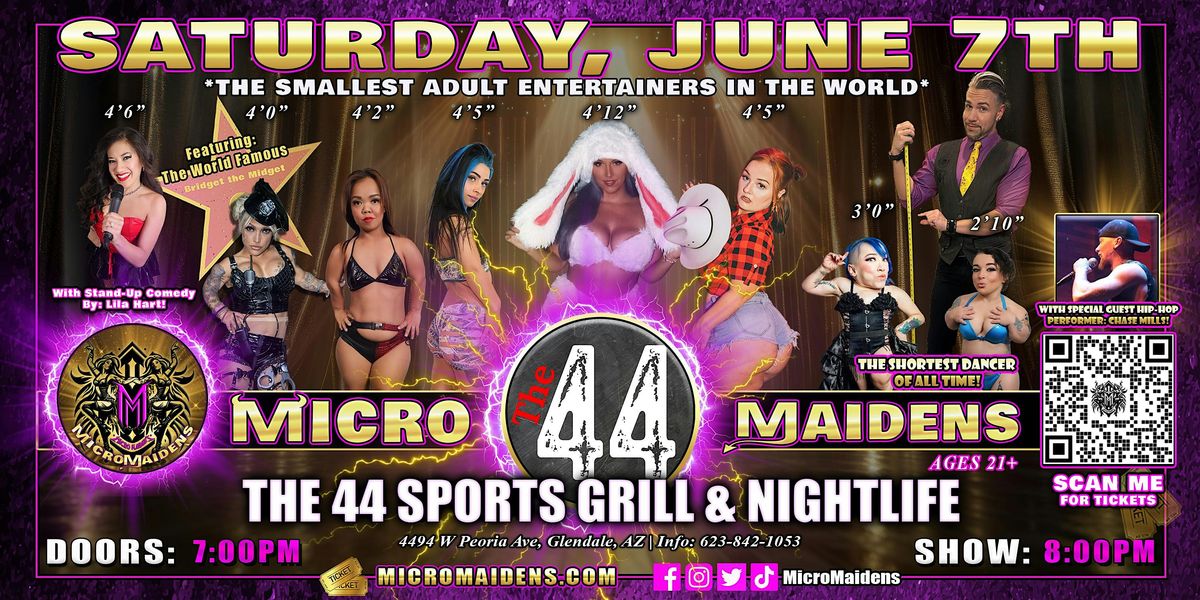 Glendale, AZ - Micro Maidens Dwarf Dancers @The 44 Sports Grill - SATURDAY