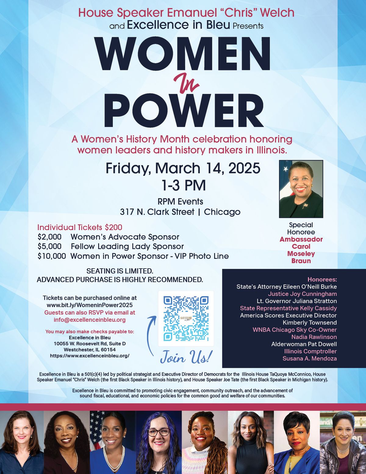 Women in Power: Presented by House Speaker Emanuel "Chris" Welch and Excellence in Bleu