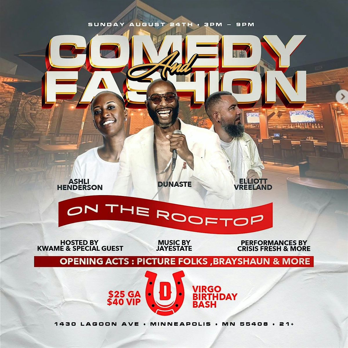 Comedy & Fashion Show on the Rooftop : Virgo Bash \u203c\ufe0f