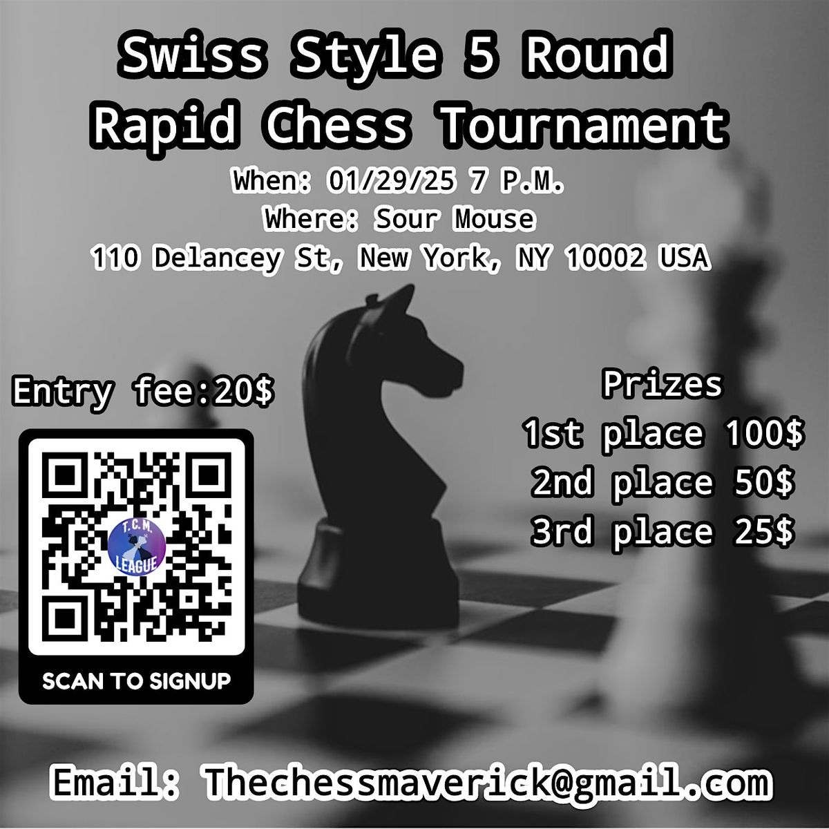 Rapid Chess Tournament 01\/29\/25 7pm