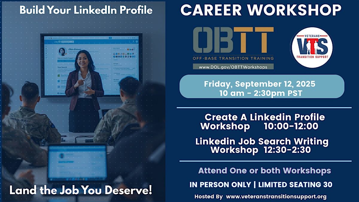 Creating A LinkedIn Profile & Job Search Workshop for Military & Veterans