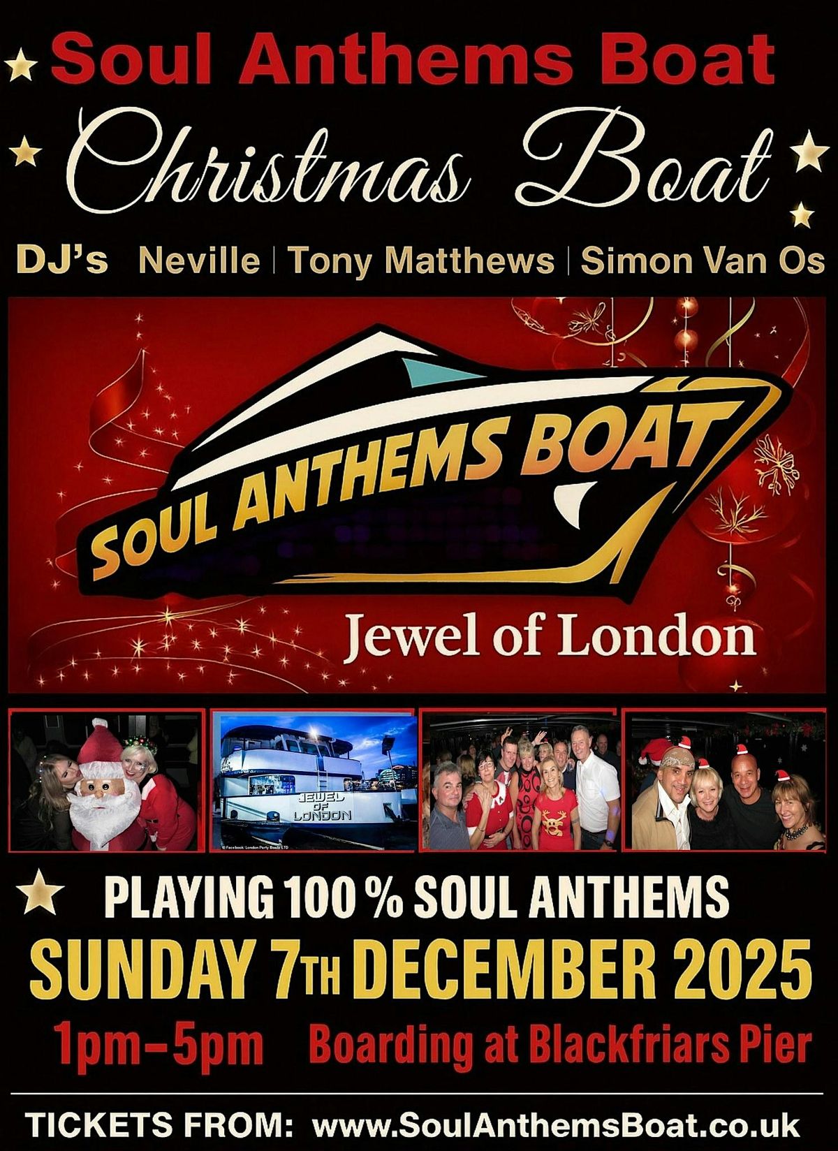 Soul Anthems Boat Christmas Party - Sunday 7th December 2025 and AfterParty