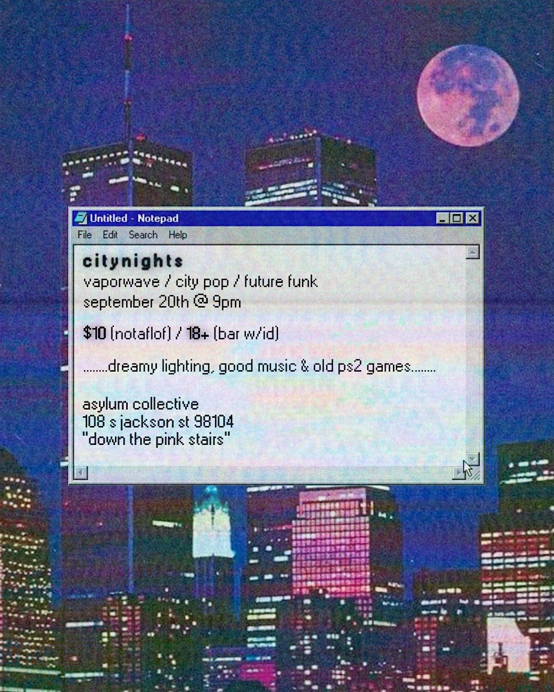 \u3010\uff43\uff49\uff54\uff59 \uff4e\uff49\uff47\uff48\uff54\uff53\u3011a Japanese city pop, future funk, vaporwave night