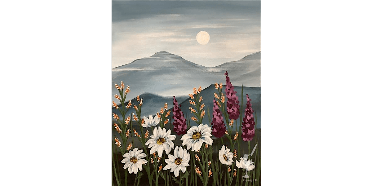Misty Mountain Flower Peaks - Paint and Sip in Denver | Classpop!\u2122