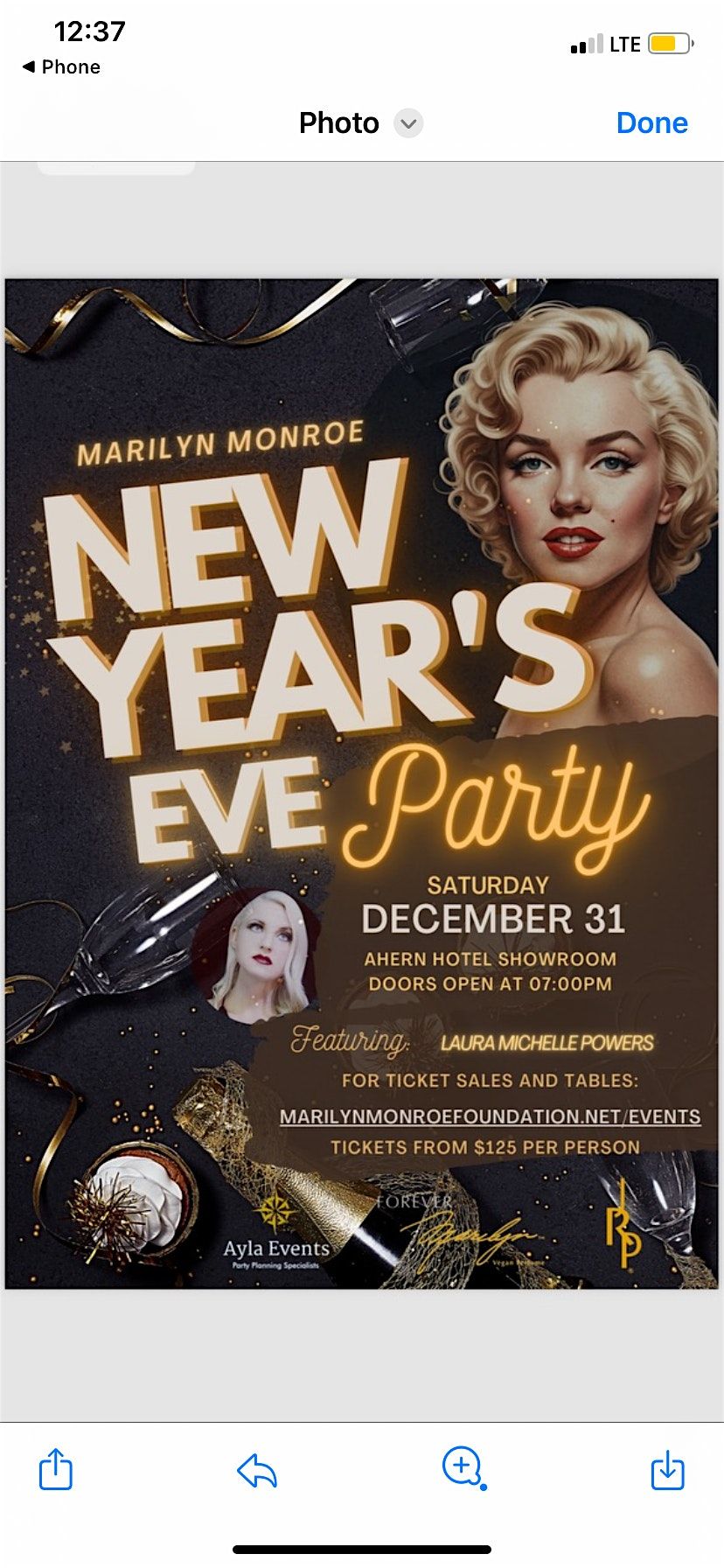 AHERN  hotel new year eve marilyn Monroe  charity gala& entertainment